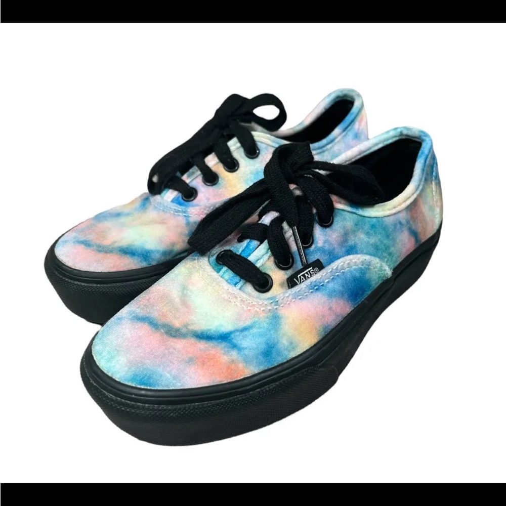 VANS Platform Velvet Tie Dye Lace Up Skate Sneaker Shoes Women’s 5.5 Men’s 4
